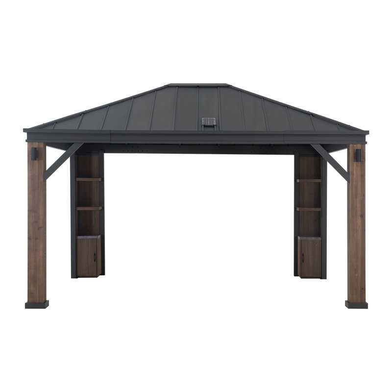 Sunjoy SummerCove Elmgrove 12 ft. x 14 ft. Solar Powered Hardtop Gazebo